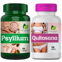 Kit Psyllium + Quitosana 120 Cáps P/ Pote- Fonte Verde