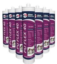 Kit PU 40 Veda Calha Silicone Selante 400g Cinza 5unid