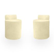 Kit Puff Banqueta Alto Confortável Reforçado Minimalista Roma Suede