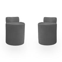 Kit Puff Banqueta Alto Confortável Reforçado Minimalista Roma Suede