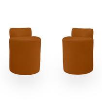 Kit Puff Banqueta Alto Confortável Reforçado Minimalista Roma Suede