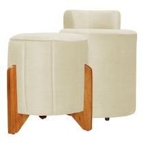 Kit Puff Decorativo Athenas mais Puff Jade Suede Cores - DS Estofados