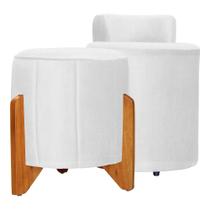 Kit Puff Decorativo Athenas mais Puff Jade Suede Cores - DS Estofados