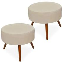 Kit puff helena suede bege - tf decor Kit puff helena suede bege - tf decor