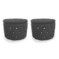 Kit Puff Redondo Clássico com Capitonê