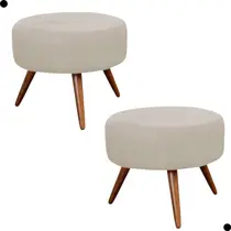 Kit Puff Redondo Tecido Suede