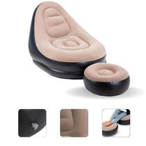 Kit puff sofa inflavel 2 em 1 poltrona longe sala de espera colchao descanso casa quarto piscina inpermeavel