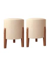 Kit Puff Thor Puff Sala Banqueta Redondo Pés em Madeira cores Kit Puff Thor Puff Sala Banqueta Redondo Pés em Madeira cores