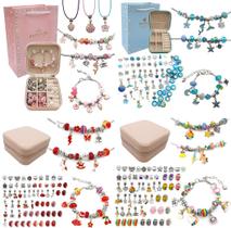 Kit Pulseira 66pçs Delicada Com Porta Joias Infantil