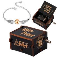 Kit Pulseira Caixinha Caixa De Música Harry Potter Manivela