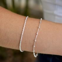 Kit Pulseira Cordão Baiano + Bolinha Veneziana Banhada Prata Kit Pulseira Cordão Baiano + Bolinha Veneziana Banhada Prata