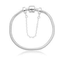 Kit Pulseira de Berloques + Trava Pega Ladrão em Banho Prata 925