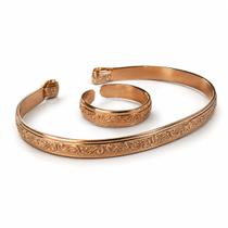 Kit Pulseira e Anel de Cobre Puro Regulável Unissex Babaji Kit Pulseira e Anel de Cobre Puro Regulável Unissex Babaji