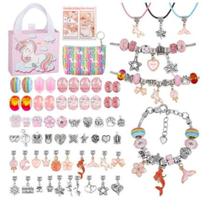 Kit pulseira e bijuterias infantil 67 peças Kit pulseira e bijuterias infantil 67 peças