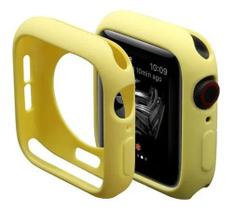 Kit Pulseira e Case de silicone para Smartwatch 44 mm Amarelo - Watch4