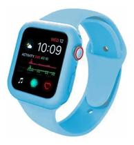 Kit Pulseira e Case de silicone para Smartwatch 44 mm Azul