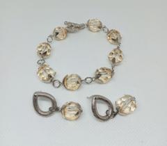 Kit pulseira e par de brincos