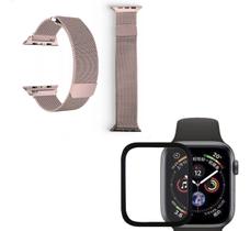 Kit Pulseira + Película Compatível Com Apple Watch Series 1,2,3,4,5,6,7,8