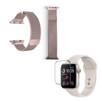 Kit Pulseira + Película Compatível Com Apple Watch Series 1,2,3,4,5,6,7,8