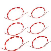 Kit Pulseira Vermelha 7 Nós Kabbalah Contra Mal Olhado Inveja Adulto Regulável Kit Pulseira Vermelha 7 Nós Kabbalah Contra Mal Olhado Inveja Adulto Regulável