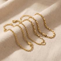 Kit Pulseiras 3mm + Pulseira Coração Feminina Banhado a ouro