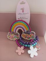 Kit pulseiras +fivela com biscuit