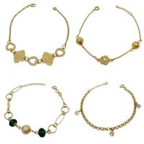 Kit Pulseiras Semi Joias Folheadas A Ouro 30 Peças Atacado - Jady Joias Kit Pulseiras Semi Joias Folheadas A Ouro 30 Peças Atacado - Jady Joias