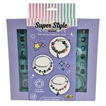 Kit Pulseiras Super Style World 28 Peças Fun - F0108-9 Kit Pulseiras Super Style World 28 Peças Fun - F0108-9