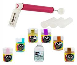 Kit Pulverização Decoração Bolos Bombons E Pasta Americana (6 Po + Pulverizador + Solução)