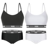 Kit Puma 2 Tops Modal Stretch + 2 Calcinhas Mini Boxer Feminino
