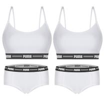 Kit Puma 2 Tops Modal Stretch + 2 Calcinhas Mini Boxer Feminino