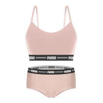 Kit Puma Top Modal Stretch + Calcinha Mini Boxer Feminino - Rosa