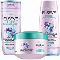 Kit Pure Hialurônico Shampoo Condicionador Creme Tratamento - Elseve