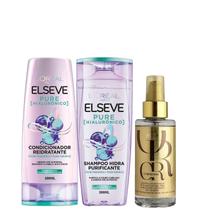 Kit Pure Hialurônico Shampoo e Condicionador Elseve Loreal Paris com Óleo Wella Professionals Oil Reflections