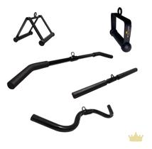 Kit Pux Reto 50cm e Triângulo e Pulley 1m e Estribo Unitário e Bigode Kit Pux Reto 50cm e Triângulo e Pulley 1m e Estribo Unitário e Bigode