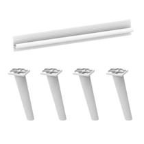 Kit Puxador Com 4 Pés Palito Retrô Para Balcão De Canto 90cm Veneza Multimóveis Mp2311 Branco Branco