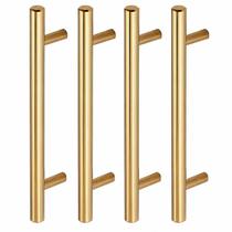 Kit Puxador Tubo Dourado 192mm Armário Gaveta Cozinha Luxo -