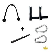 Kit Puxadores Corda e Glúteo e Reta 50cm e 02 Mosquetões
