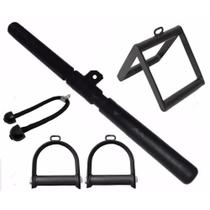Kit Puxadores Musculação Academia Triângulo Reto Estribo E Corda Kit Puxadores Musculação Academia Triângulo Reto Estribo E Corda