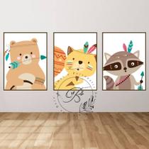 Kit quadrinhos decorativos - 3 uni bichinhos Kit quadrinhos decorativos - 3 uni bichinhos