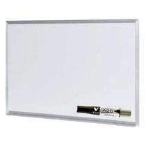 Kit Quadro Branco 60x40 Standart com Moldura em Alumínio e Pincel Board Master Preto - Cortiart