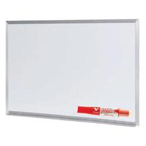 Kit Quadro Branco 60x40 Standart com Moldura em Alumínio e Pincel Board Master Vermelho - Cortiart