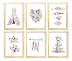 Kit quadro cabana flores decorativo quarto criança bebê enxoval bebê
