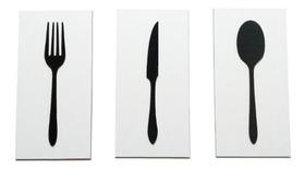 Kit Quadro Cozinha Garfo Faca Colher 30x15cm Branco e Preto Kit Quadro Cozinha Garfo Faca Colher 30x15cm Branco e Preto