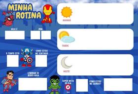 Kit Quadro De Incentivo + Quadro De Rotina Tema Heróis Baby