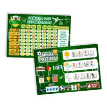 Kit Quadro De Rotina + Quadro De Incentivo Infantil Futebol