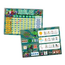 Kit Quadro De Rotina + Quadro De Incentivo Infantil Hulk