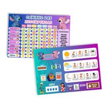 Kit Quadro De Tarefas + Quadro De Rotina Tema Stitch