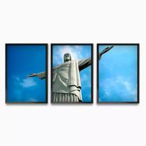 kit quadro decorativo 3 peças Cristo Redentor Rio de Janeiro decoração