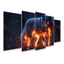 Kit Quadro Decorativo Animais Para Sala de Estar 108x60cm A133 - Pallazio
